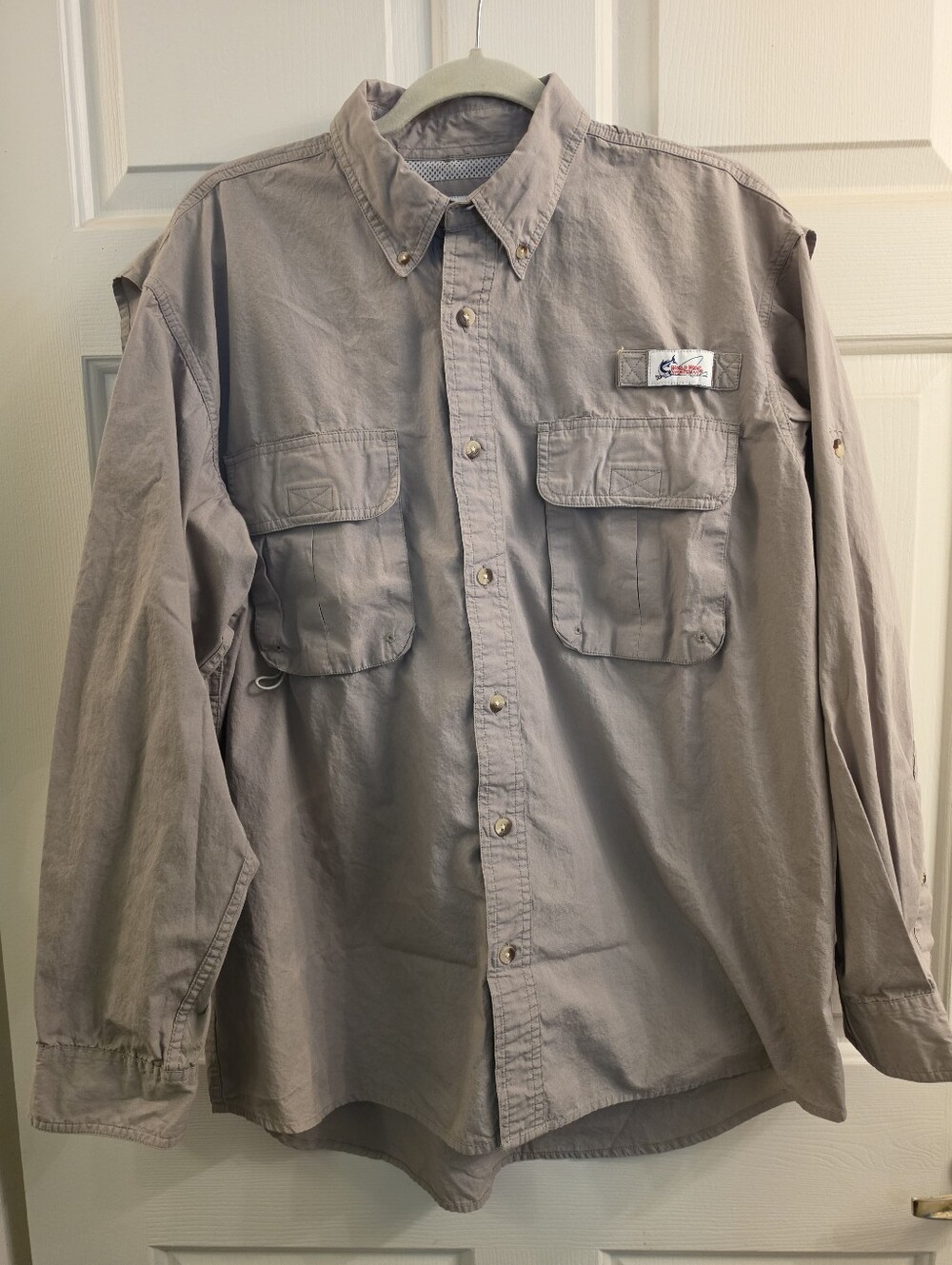 World Wide Sportsman Men's Large L Fishing Shirt Long Sleeve Vent Back Cotton